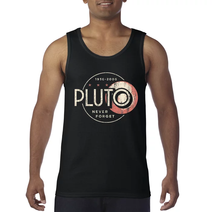 Pluto Never Forget Funny Pluto Pluto Lover Pluto Tank Top