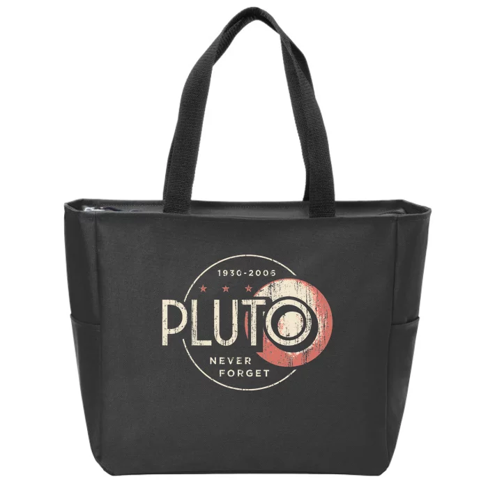 Pluto Never Forget Funny Pluto Pluto Lover Pluto Zip Tote Bag