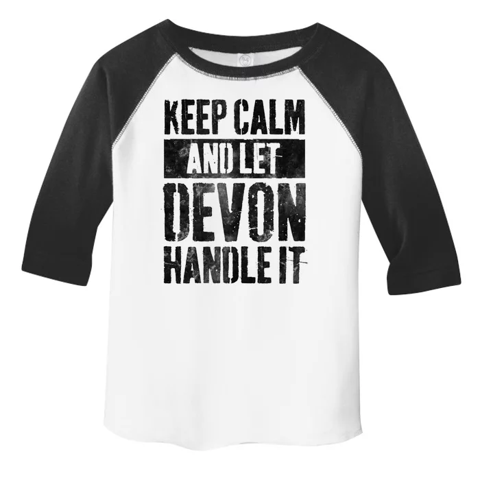 Personalized Name Gift Keep Calm And Let Devon Handle It Gift Toddler Fine Jersey T-Shirt