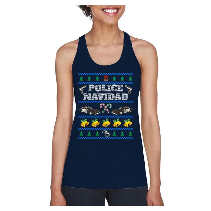 Police Navidad Gift For Christmas Women's Racerback Tank