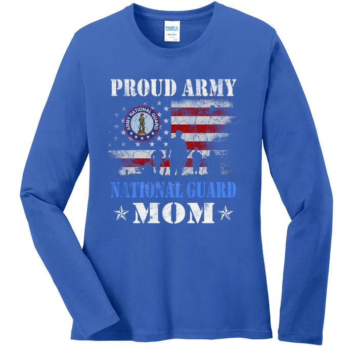 Proud National Guard Mom Veterans Day Gift Ladies Long Sleeve Shirt