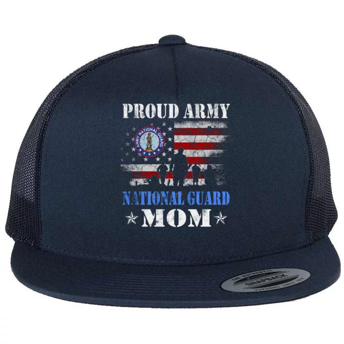 Proud National Guard Mom Veterans Day Gift Flat Bill Trucker Hat