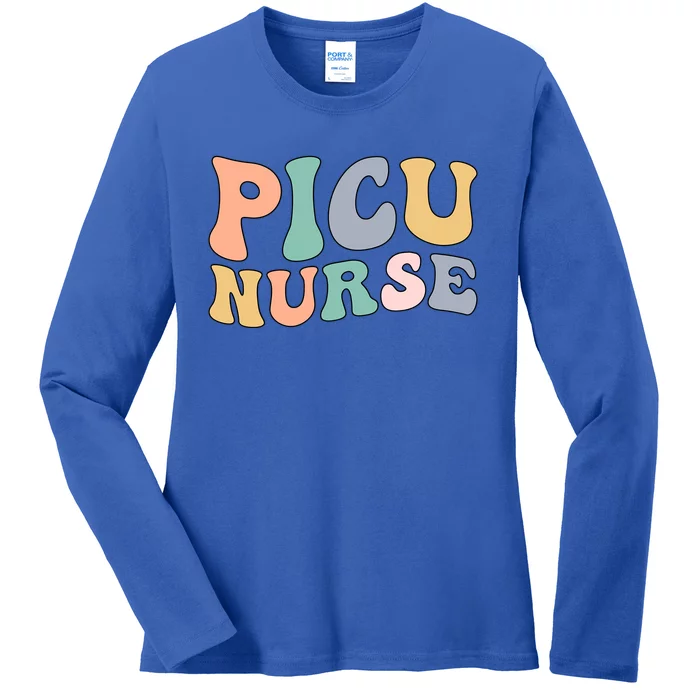 Picu Nurse Groovy Pediatric Intensive Care Unit Gift Ladies Long Sleeve Shirt