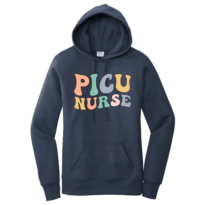 Picu Nurse Groovy Pediatric Intensive Care Unit Gift Women's Pullover Hoodie