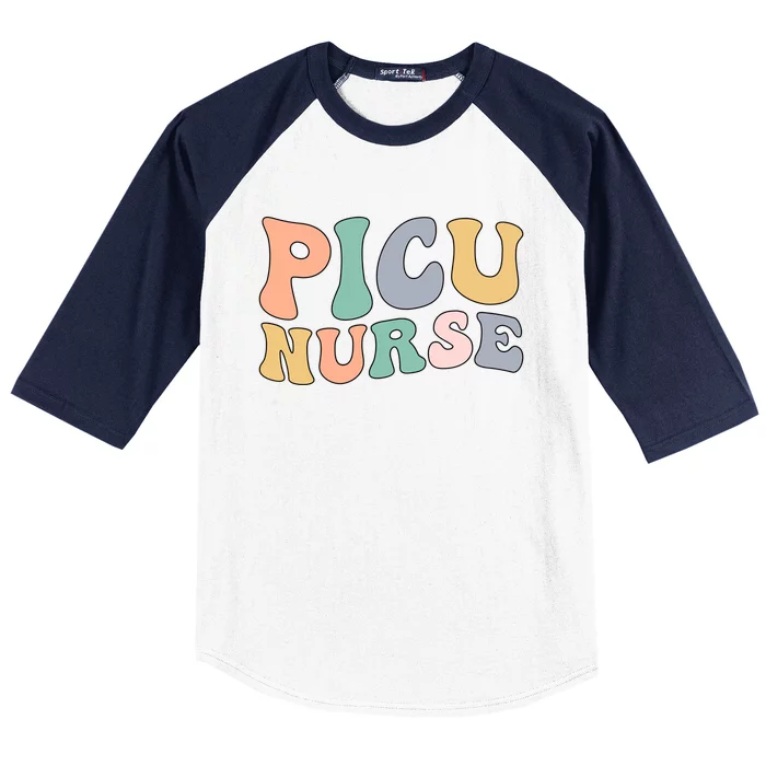 Picu Nurse Groovy Pediatric Intensive Care Unit Gift Baseball Sleeve Shirt