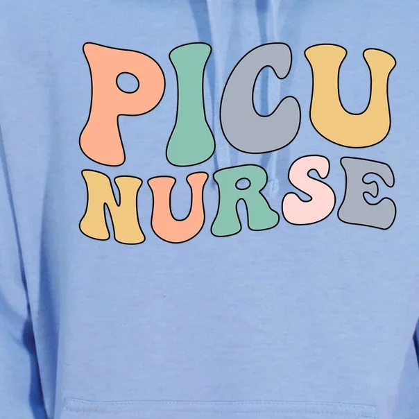 Picu Nurse Groovy Pediatric Intensive Care Unit Gift Unisex Surf Hoodie