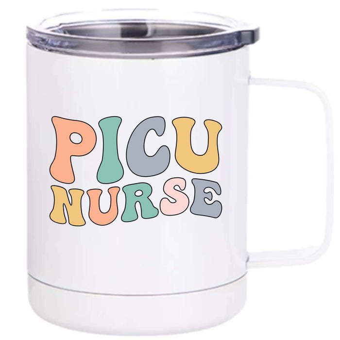 Picu Nurse Groovy Pediatric Intensive Care Unit Gift Front & Back 12oz Stainless Steel Tumbler Cup