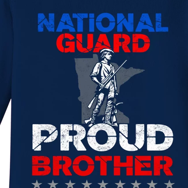 Proud National Guard Brother Gift Military Great Gift Baby Long Sleeve Bodysuit