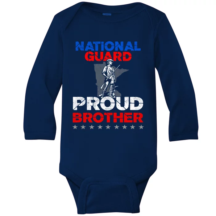 Proud National Guard Brother Gift Military Great Gift Baby Long Sleeve Bodysuit