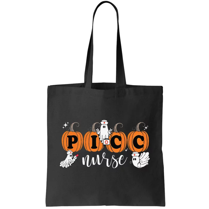 Picc Nurse Groovy Pumpkin Nurse Halloween Tote Bag