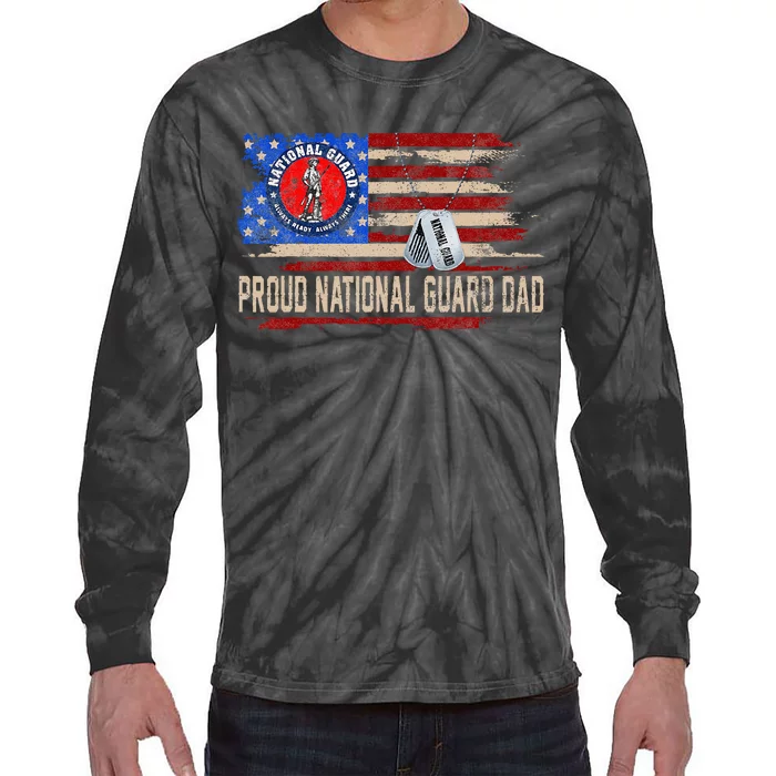 Proud National Guard Graduation Proud National Guard Dad Tie-Dye Long Sleeve Shirt