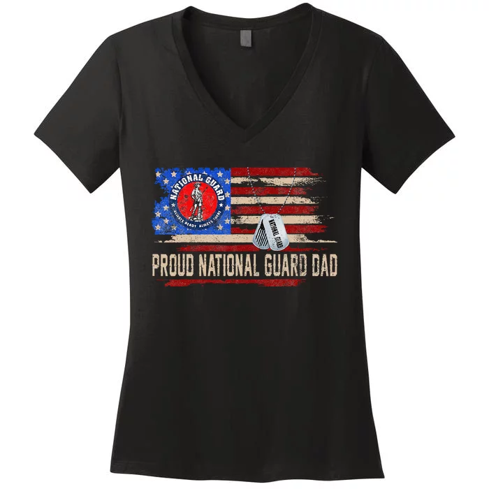 Proud National Guard Graduation Proud National Guard Dad Women's V-Neck T-Shirt