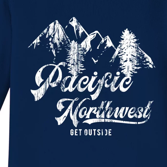 Pacific Northwest Get Outside Gift Cascadia Pnw Baby Long Sleeve Bodysuit