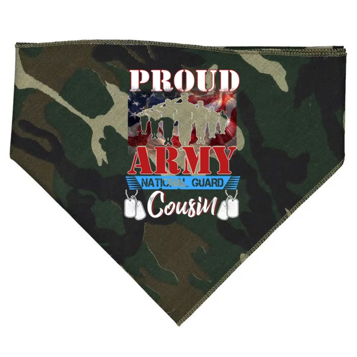 Proud National Guard Cousin Us Flag Military Memorial Mother Funny Gift USA-Made Doggie Bandana