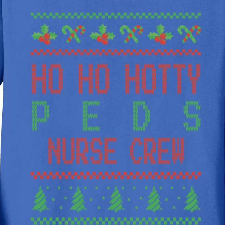 Pediatric Nursing Ho Ho Hotty Prn Nurse Crew Gift Kids Long Sleeve Shirt