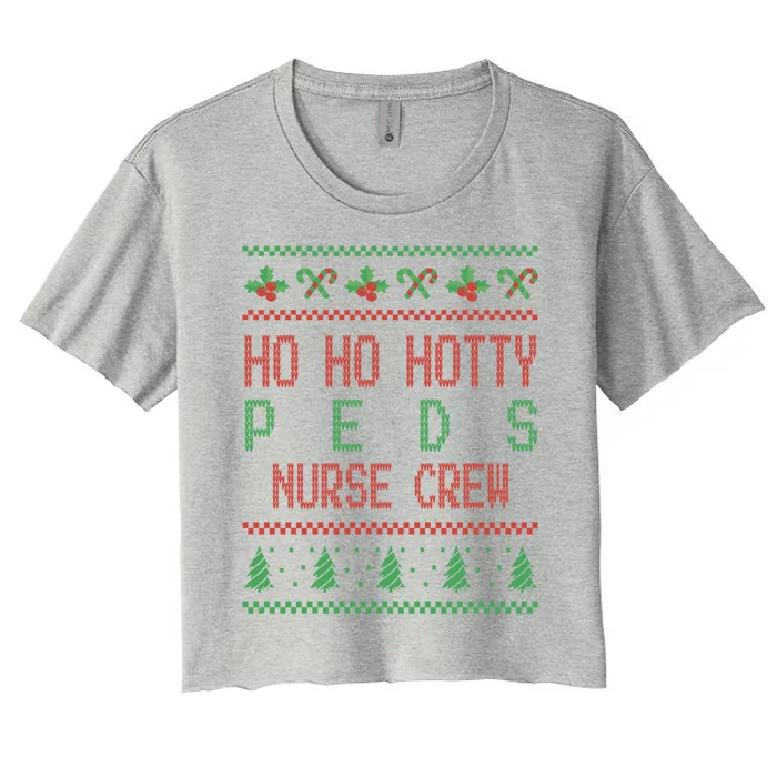 Pediatric Nursing Ho Ho Hotty Prn Nurse Crew Gift Women's Crop Top Tee