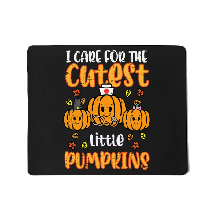 Pumpkins Nurse Halloween Scrub Top Fall Thanksgiving Women Mousepad