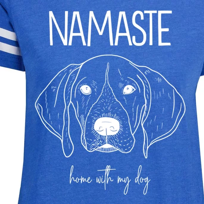 Pointer Namaste Home With My Dog Gift Enza Ladies Jersey Football T-Shirt