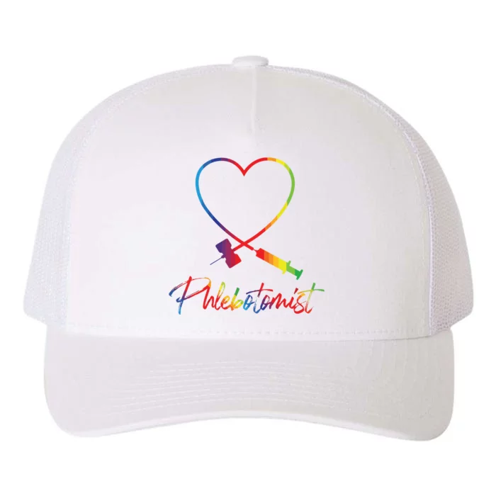 Phlebotomist Needle Heart Healthcare Worker Phlebotomy Yupoong Adult 5-Panel Trucker Hat