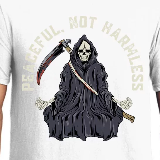 Peaceful Not Harmless Scary Reaper Death Pajama Set