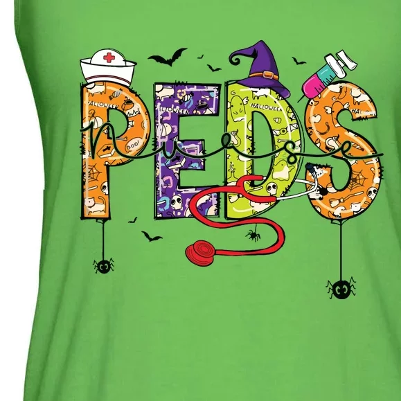 Pediatric Nurse Halloween Pediatric Nursing Funny Peds Nurse Ladies Essential Flowy Tank