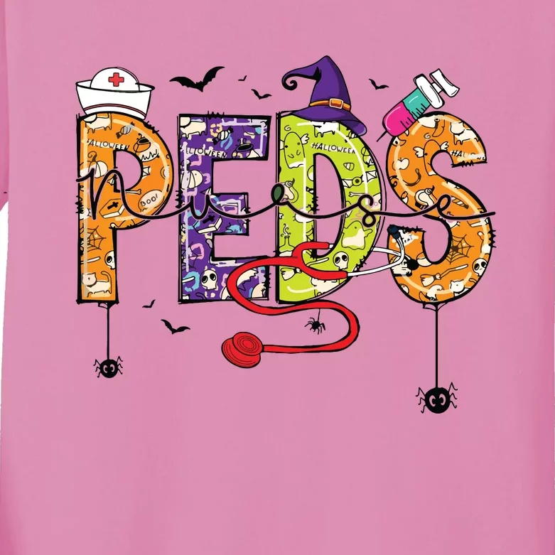 Pediatric Nurse Halloween Pediatric Nursing Funny Peds Nurse Kids Long Sleeve Shirt