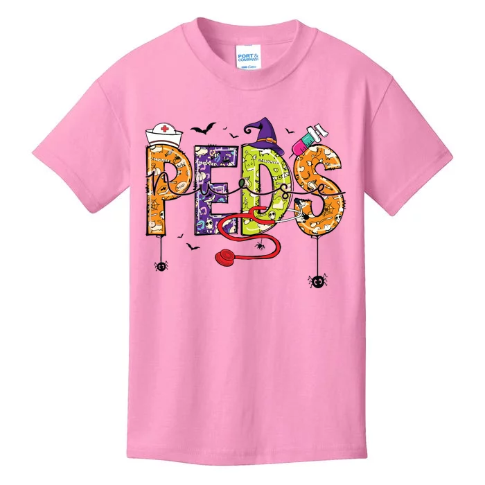 Pediatric Nurse Halloween Pediatric Nursing Funny Peds Nurse Kids T-Shirt