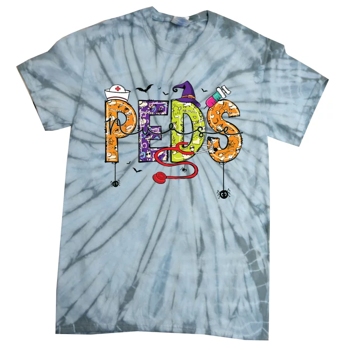 Pediatric Nurse Halloween Pediatric Nursing Funny Peds Nurse Tie-Dye T-Shirt