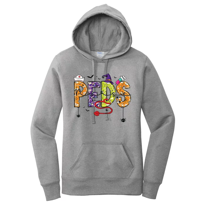 Pediatric Nurse Halloween Pediatric Nursing Funny Peds Nurse Women's Pullover Hoodie