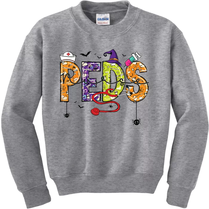 Pediatric Nurse Halloween Pediatric Nursing Funny Peds Nurse Kids Sweatshirt