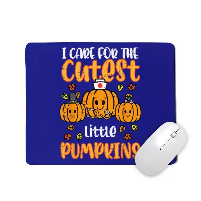 Pumpkins Nurse Halloween Scrub Top Fall Thanksgiving Mousepad