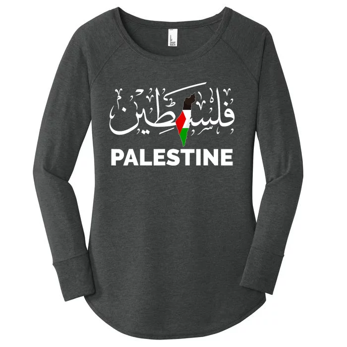 Palestine Name In Arabic Palestine Women's Perfect Tri Tunic Long Sleeve Shirt