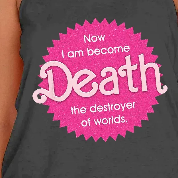 Pinkheimer Now I Am Become Death The Destroyer Of Worlds Women's Knotted Racerback Tank