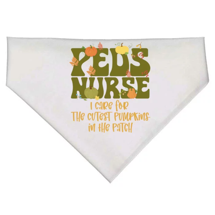 Peds Nurse I Care For The Cutest Pumpkins In The Patch Gift USA-Made Doggie Bandana