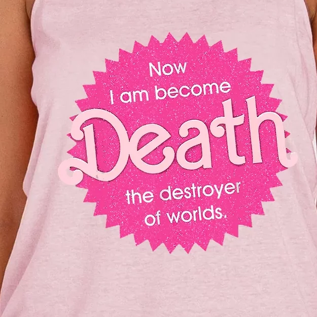 Pinkheimer Now I Am Become Death The Destroyer Of Worlds Women's Knotted Racerback Tank