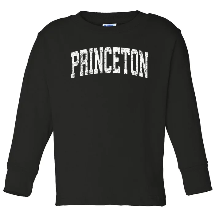 Princeton New Jersey NJ Vintage Athletic Sports Toddler Long Sleeve Shirt