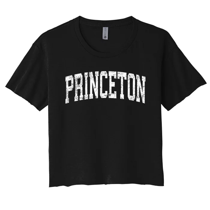 Princeton New Jersey NJ Vintage Athletic Sports Women's Crop Top Tee