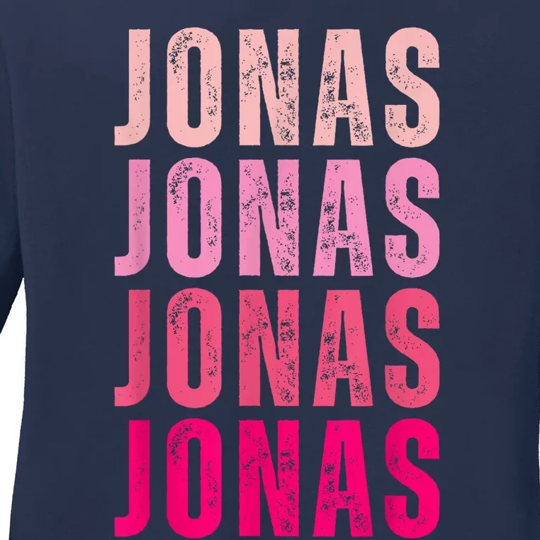 Personalized Name Jonas I Love Jonas Ladies Long Sleeve Shirt