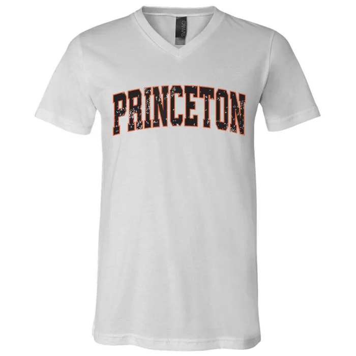 Princeton New Jersey Nj Vintage Athletic Sports V-Neck T-Shirt