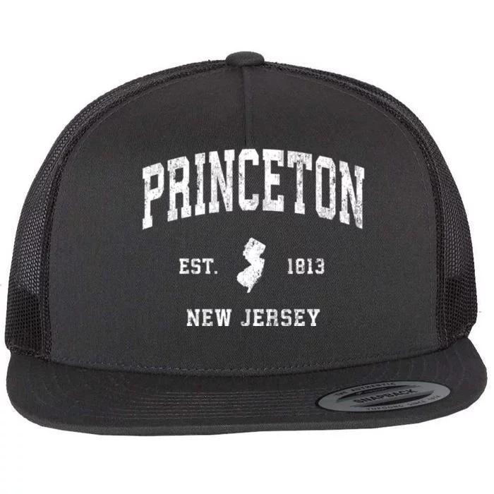 Princeton New Jersey Nj Vintage Athletic Sports Flat Bill Trucker Hat