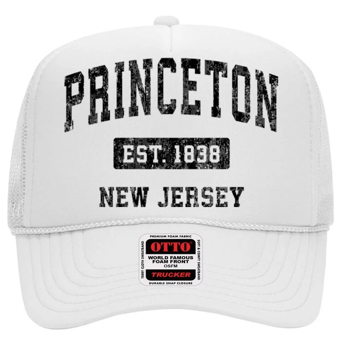 Princeton New Jersey Nj Vintage Established Sports Design High Crown Mesh Trucker Hat