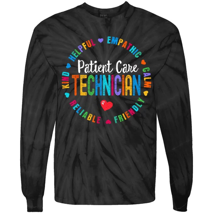 PCU Nurse Job Title Vintage Tie-Dye Long Sleeve Shirt