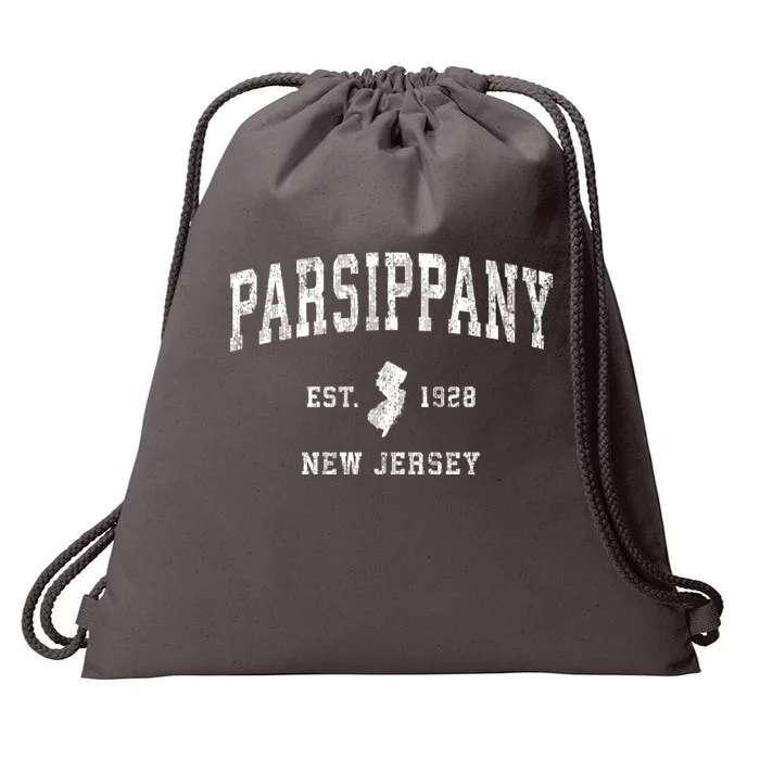 Parsippany New Jersey Nj Vintage Established Athletic Sports Design Drawstring Bag