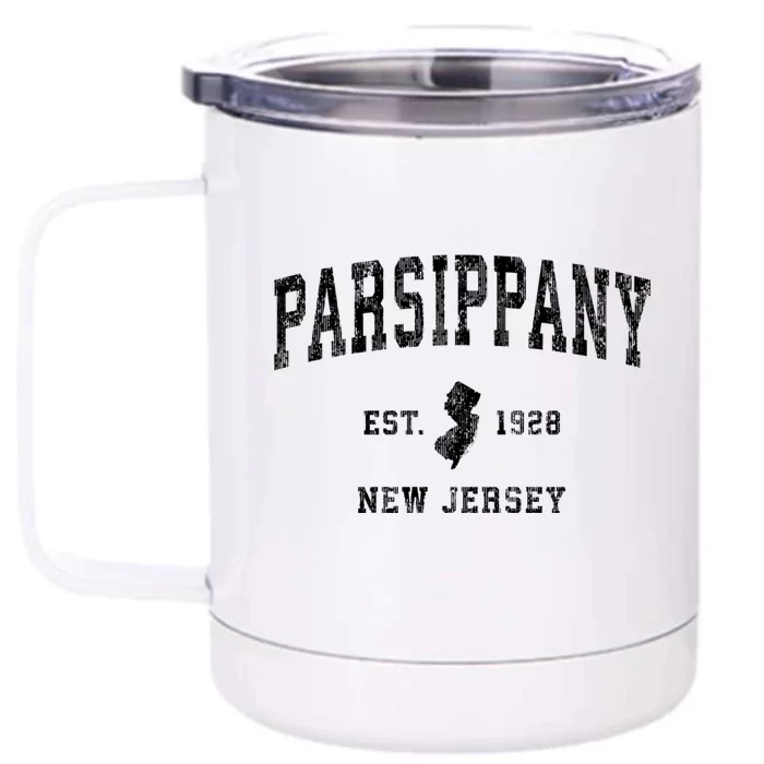 Parsippany New Jersey Nj Vintage Established Athletic Sports Design Front & Back 12oz Stainless Steel Tumbler Cup