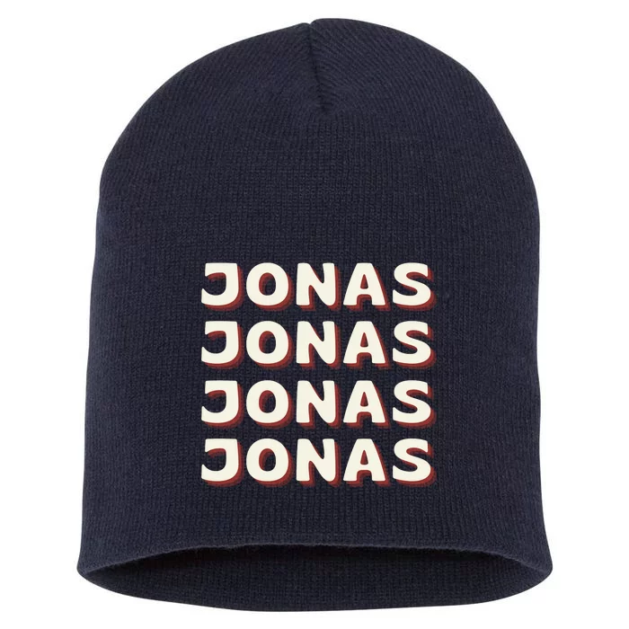 Personalized Name Jonas I Love Jonas Short Acrylic Beanie