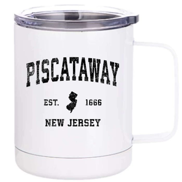 Piscataway New Jersey Nj Vintage Established Sports Design Front & Back 12oz Stainless Steel Tumbler Cup