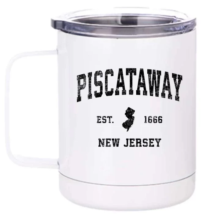 Piscataway New Jersey Nj Vintage Established Sports Design Front & Back 12oz Stainless Steel Tumbler Cup