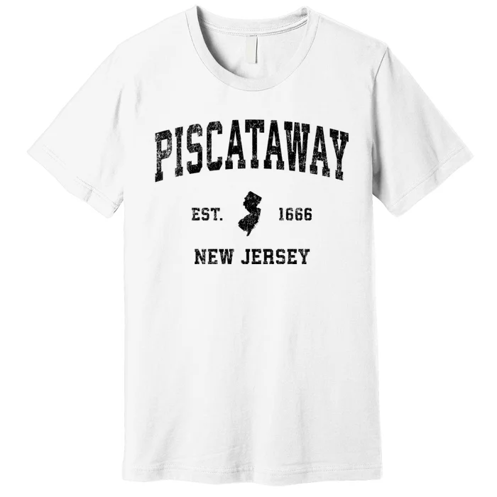 Piscataway New Jersey Nj Vintage Established Sports Design Premium T-Shirt