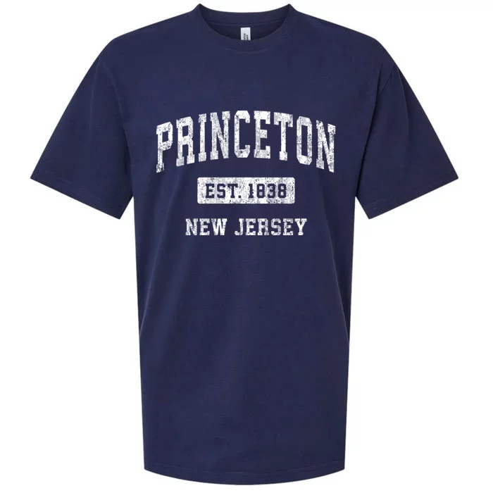 Princeton New Jersey Nj Vintage Sports Design Established Sueded Cloud Jersey T-Shirt