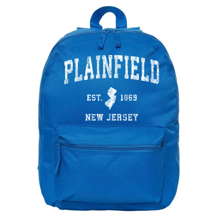 Plainfield New Jersey Nj Vintage Athletic Sports 16 in Basic Backpack